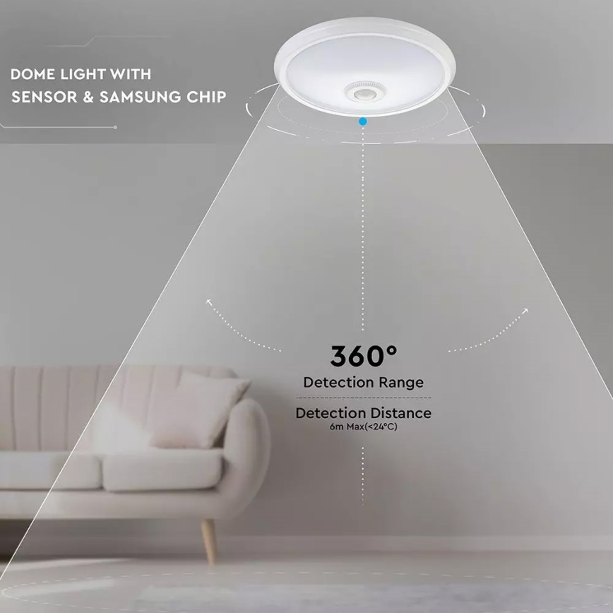 LED Plafon z czujnikiem SAMSUNG CHIP 1xLED/12W/230V 4000K