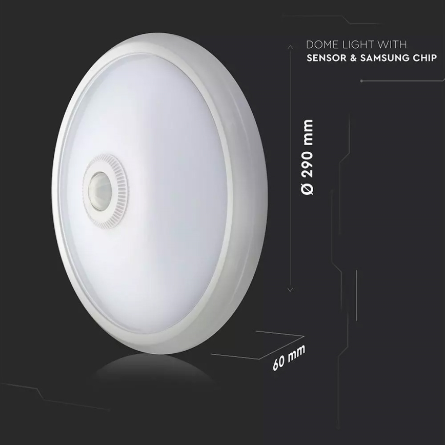 LED Plafon z czujnikiem SAMSUNG CHIP 1xLED/12W/230V 4000K
