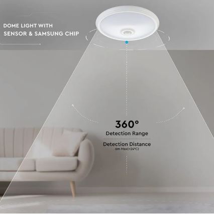 LED Plafon z czujnikiem SAMSUNG CHIP LED/12W/230V 4000K śr. 29 cm