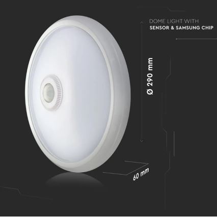 LED Plafon z czujnikiem SAMSUNG CHIP LED/12W/230V 4000K śr. 29 cm
