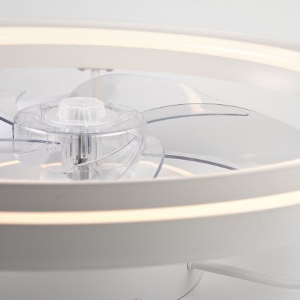 LED Ściemniany plafon z wentylatorem FARGO LED/37W/230V biały + pilot