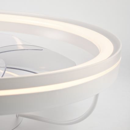 LED Ściemniany plafon z wentylatorem FARGO LED/37W/230V biały + pilot