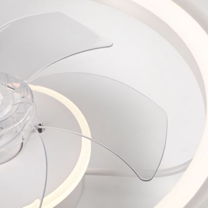 LED Ściemniany plafon z wentylatorem FARGO LED/37W/230V biały + pilot