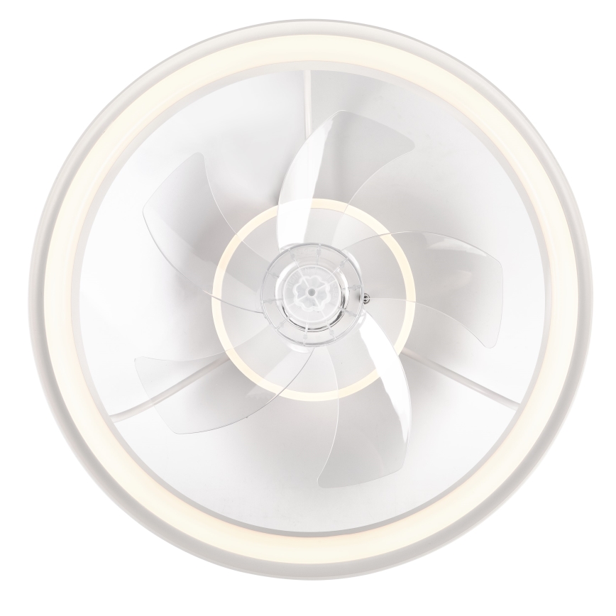 LED Ściemniany plafon z wentylatorem FARGO LED/37W/230V biały + pilot
