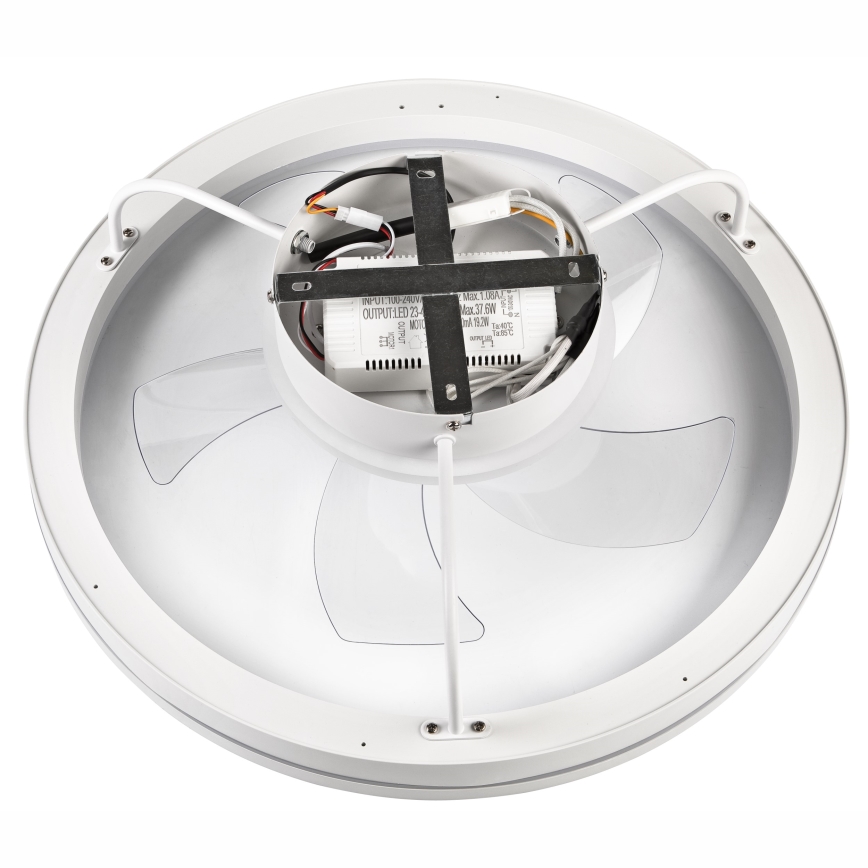 LED Ściemniany plafon z wentylatorem FARGO LED/37W/230V biały + pilot