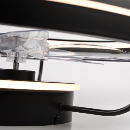LED Ściemniany plafon z wentylatorem FARGO LED/37W/230V czarny + pilot zdalnego sterowania