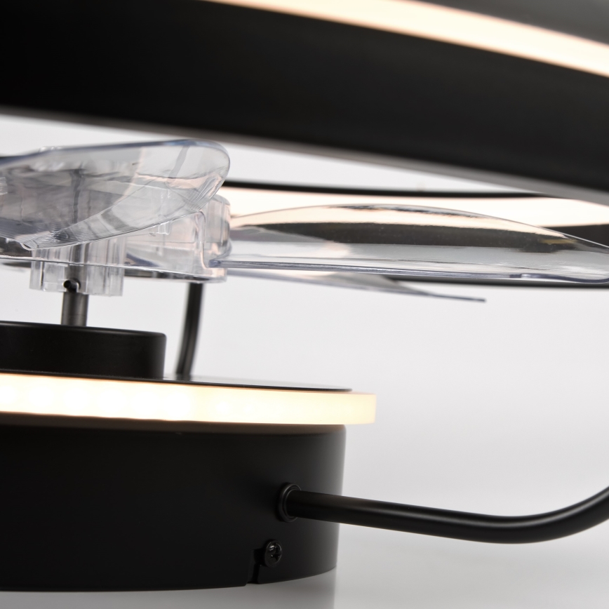 LED Ściemniany plafon z wentylatorem FARGO LED/37W/230V czarny + pilot zdalnego sterowania