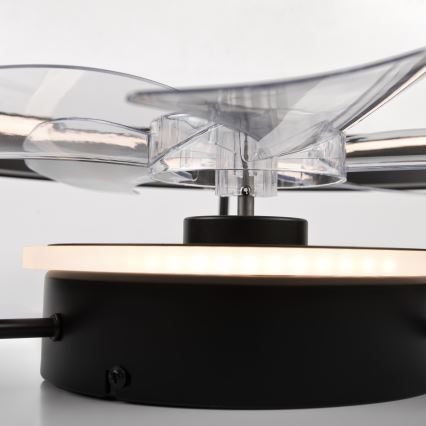 LED Ściemniany plafon z wentylatorem FARGO LED/37W/230V czarny + pilot zdalnego sterowania