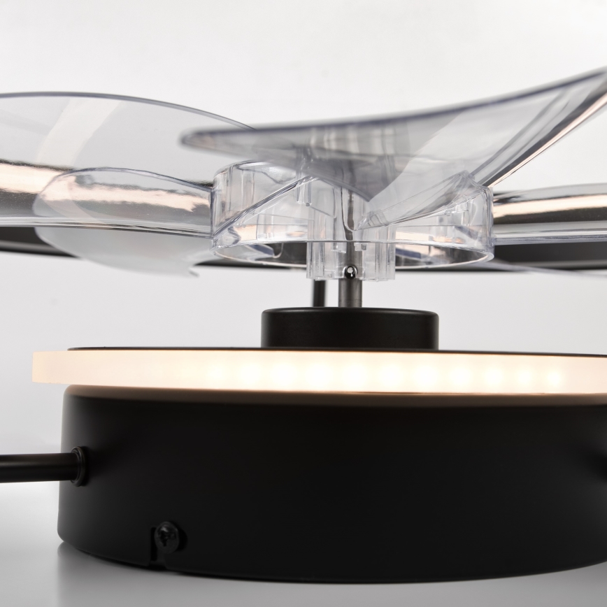 LED Ściemniany plafon z wentylatorem FARGO LED/37W/230V czarny + pilot zdalnego sterowania