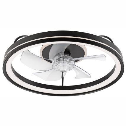 LED Ściemniany plafon z wentylatorem FARGO LED/37W/230V czarny + pilot zdalnego sterowania