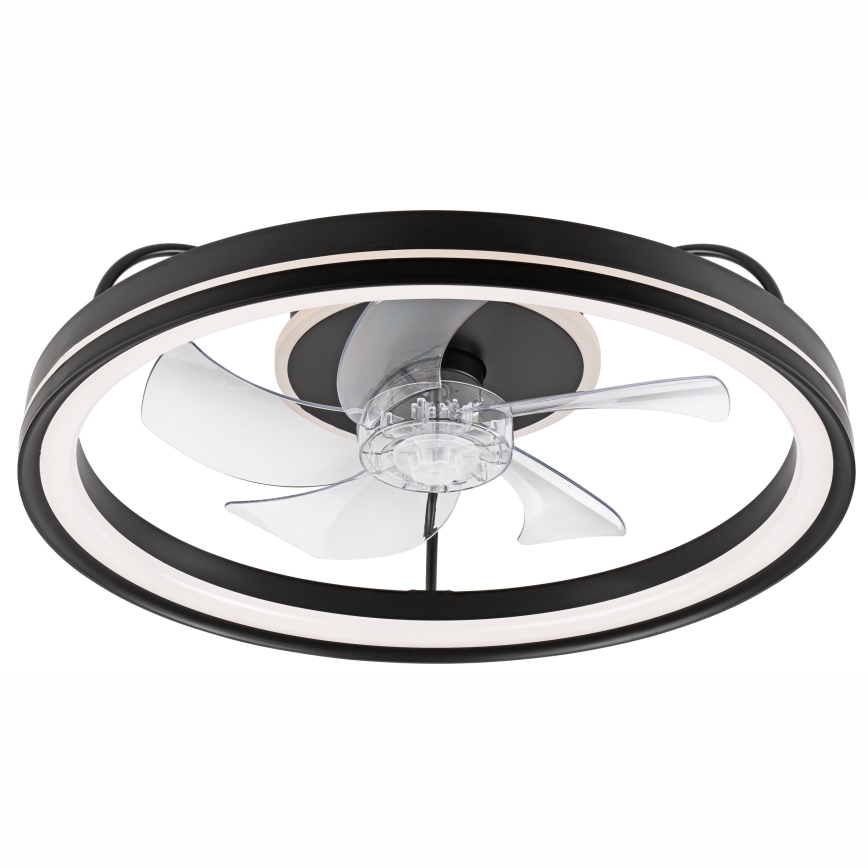 LED Ściemniany plafon z wentylatorem FARGO LED/37W/230V czarny + pilot zdalnego sterowania