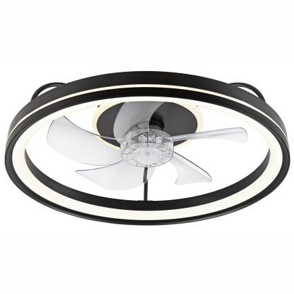 LED Ściemniany plafon z wentylatorem FARGO LED/37W/230V czarny + pilot zdalnego sterowania