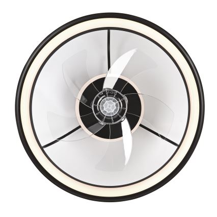 LED Ściemniany plafon z wentylatorem FARGO LED/37W/230V czarny + pilot zdalnego sterowania