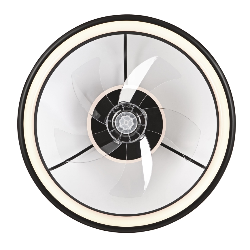 LED Ściemniany plafon z wentylatorem FARGO LED/37W/230V czarny + pilot zdalnego sterowania