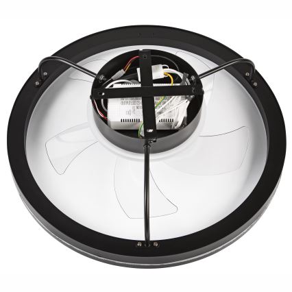 LED Ściemniany plafon z wentylatorem FARGO LED/37W/230V czarny + pilot zdalnego sterowania