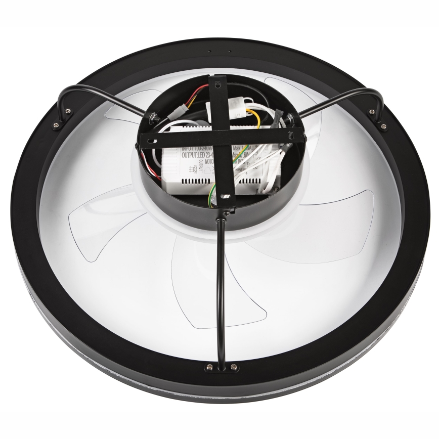 LED Ściemniany plafon z wentylatorem FARGO LED/37W/230V czarny + pilot zdalnego sterowania