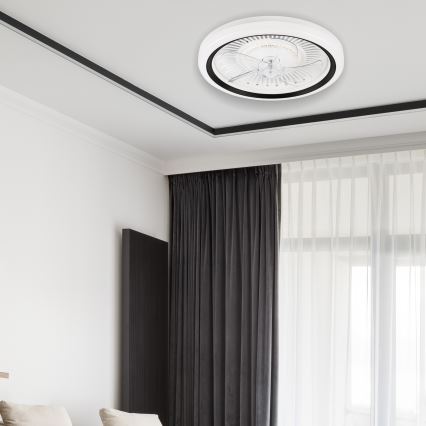 LED Ściemniany plafon z wentylatorem GEMMA LED/37W/230V biały + pilot zdalnego sterowania