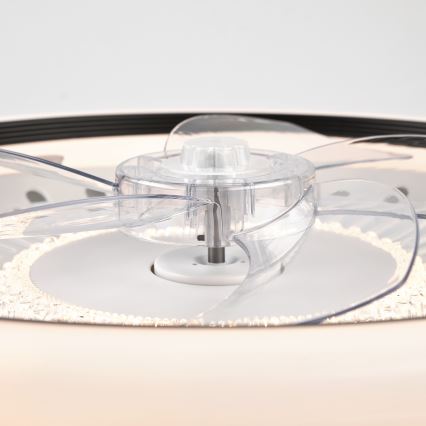 LED Ściemniany plafon z wentylatorem GEMMA LED/37W/230V biały + pilot zdalnego sterowania