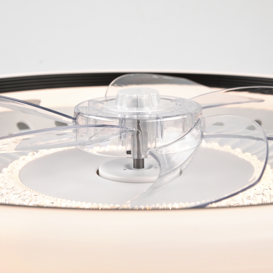 LED Ściemniany plafon z wentylatorem GEMMA LED/37W/230V biały + pilot zdalnego sterowania