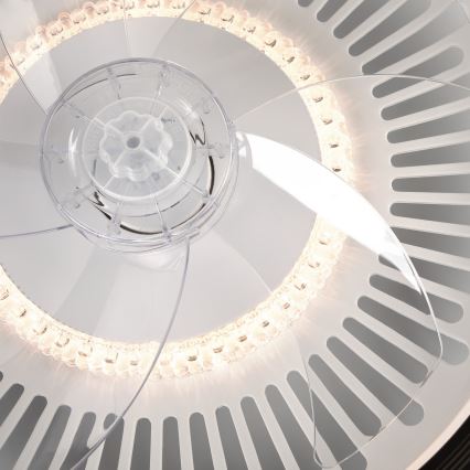 LED Ściemniany plafon z wentylatorem GEMMA LED/37W/230V biały + pilot zdalnego sterowania