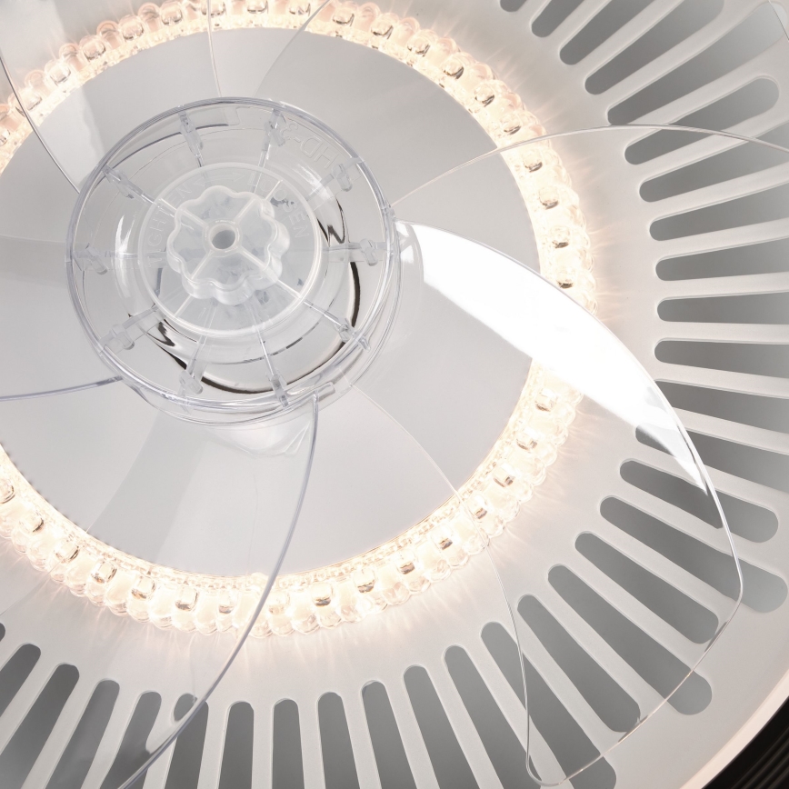 LED Ściemniany plafon z wentylatorem GEMMA LED/37W/230V biały + pilot zdalnego sterowania