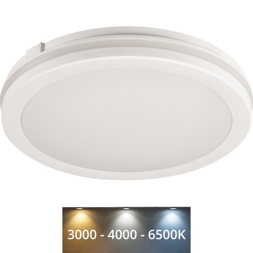LED Plafon zewnętrzny BENO ECO LED/40W/230V 3000/4000/6500K śr. 40 cm IP65 biały