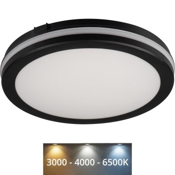 LED Plafon zewnętrzny BENO ECO LED/40W/230V 3000/4000/6500K śr. 40 cm IP65 czarny