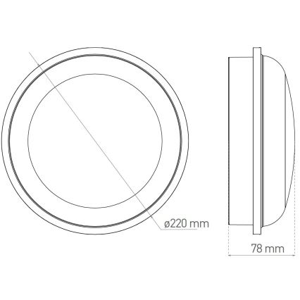 LED Plafon zewnętrzny DARA LED/20W/230V IP65 czarny