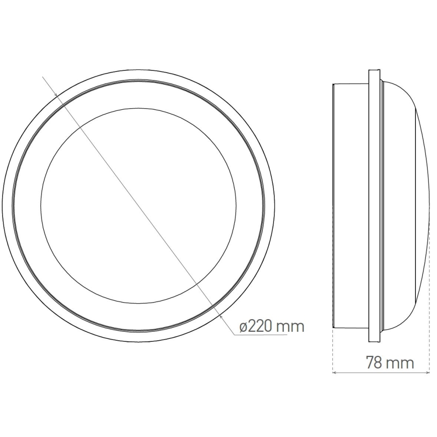 LED Plafon zewnętrzny DARA LED/20W/230V IP65 czarny