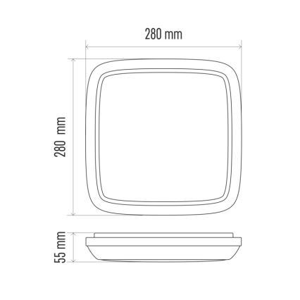 LED Plafon zewnętrzny DORI LED/24W/230V IP54 kwadrat