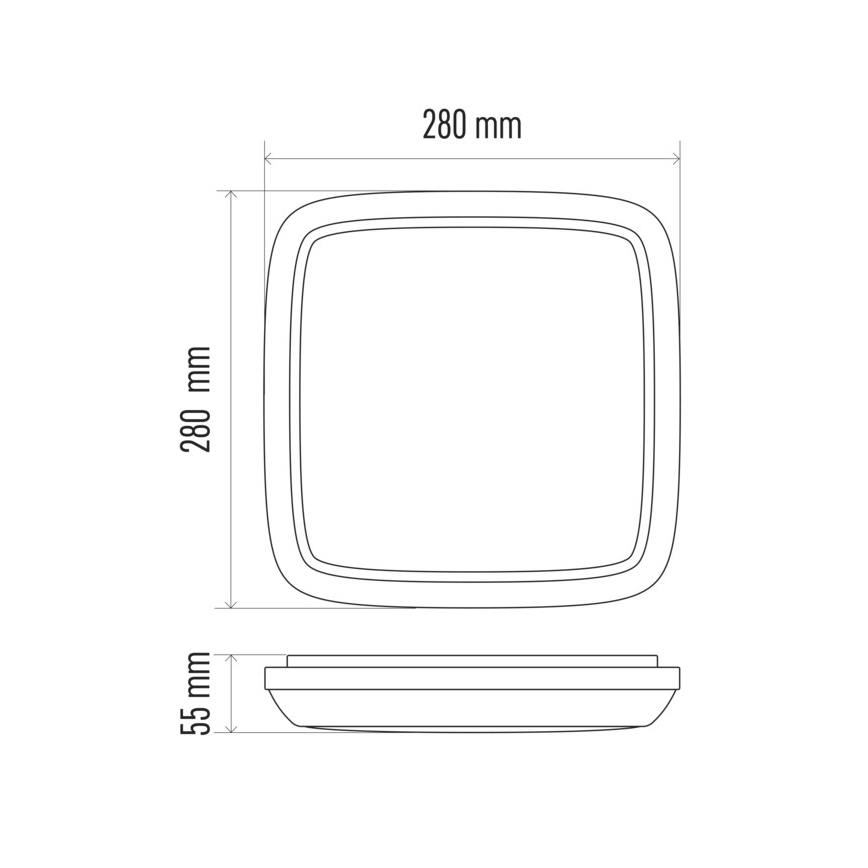 LED Plafon zewnętrzny DORI LED/24W/230V IP54 kwadrat