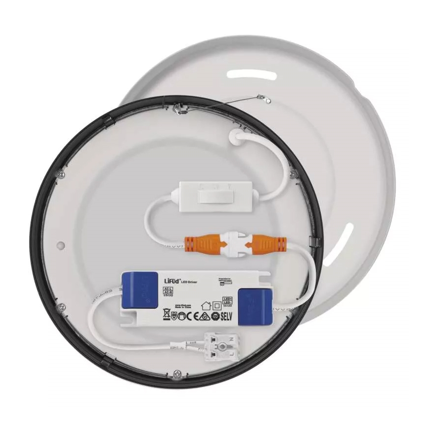 LED Plafont NEXXO LED/12,5W/230V 3000/3500/4000K śr. 17 cm czarny