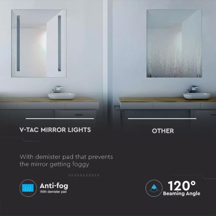 LED Podgrzewane, podświetlane lustro łazienkowe LED/17W/230V IP44