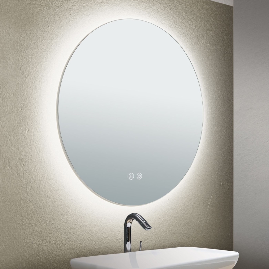 LED Podświetlane podgrzewane lustro łazienkowe naścienne FOCUS LED/18W/230V 3000/4200/6000K śr. 45 cm IP44