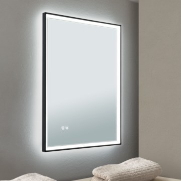 LED Podświetlane podgrzewane lustro łazienkowe naścienne FRAME LED/48W/230V 3000/4000/6000K 60x45 cm IP44