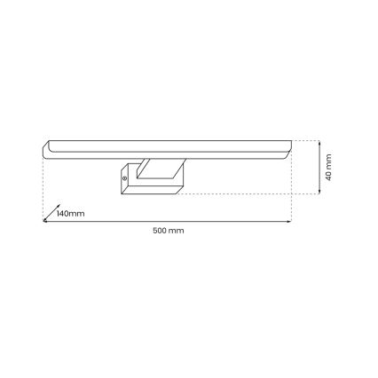 LED Podświetlenie obrazu PINTO LED/12W/230V chrom błyszczący