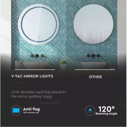 LED Podświetlone lustro łazienkowe LED/25W/230V 3000/4000/6400K IP44