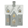 LED Porcelanowa dekoracja LED/2xLR44/ciepła biel dom szara