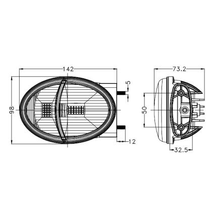 LED Przednie światło do ciągnika LED/102W/10-30V IP69 5700K prostokątny
