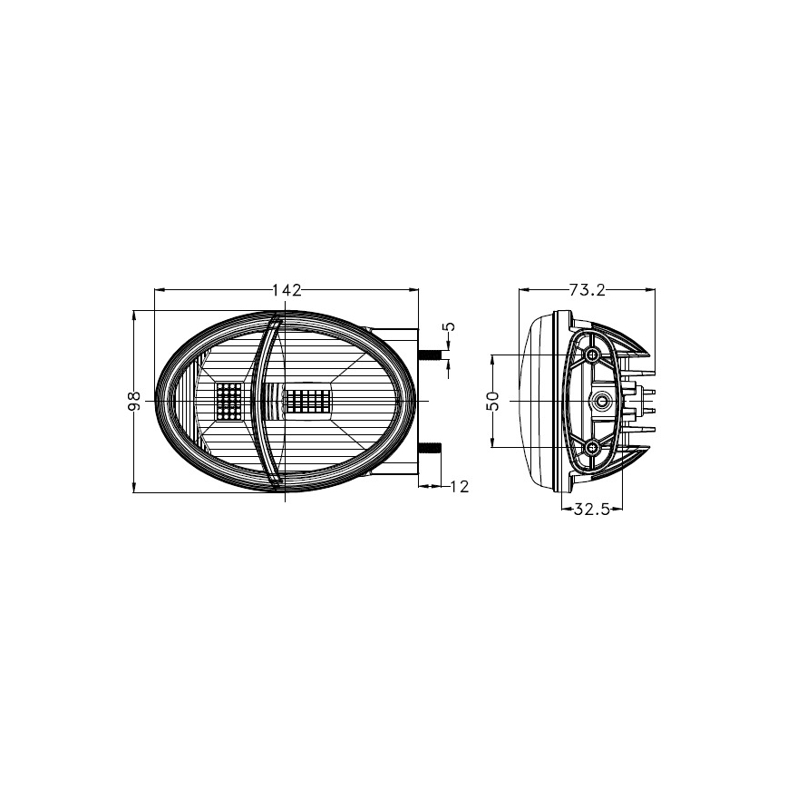 LED Przednie światło do ciągnika LED/102W/10-30V IP69 5700K prostokątny