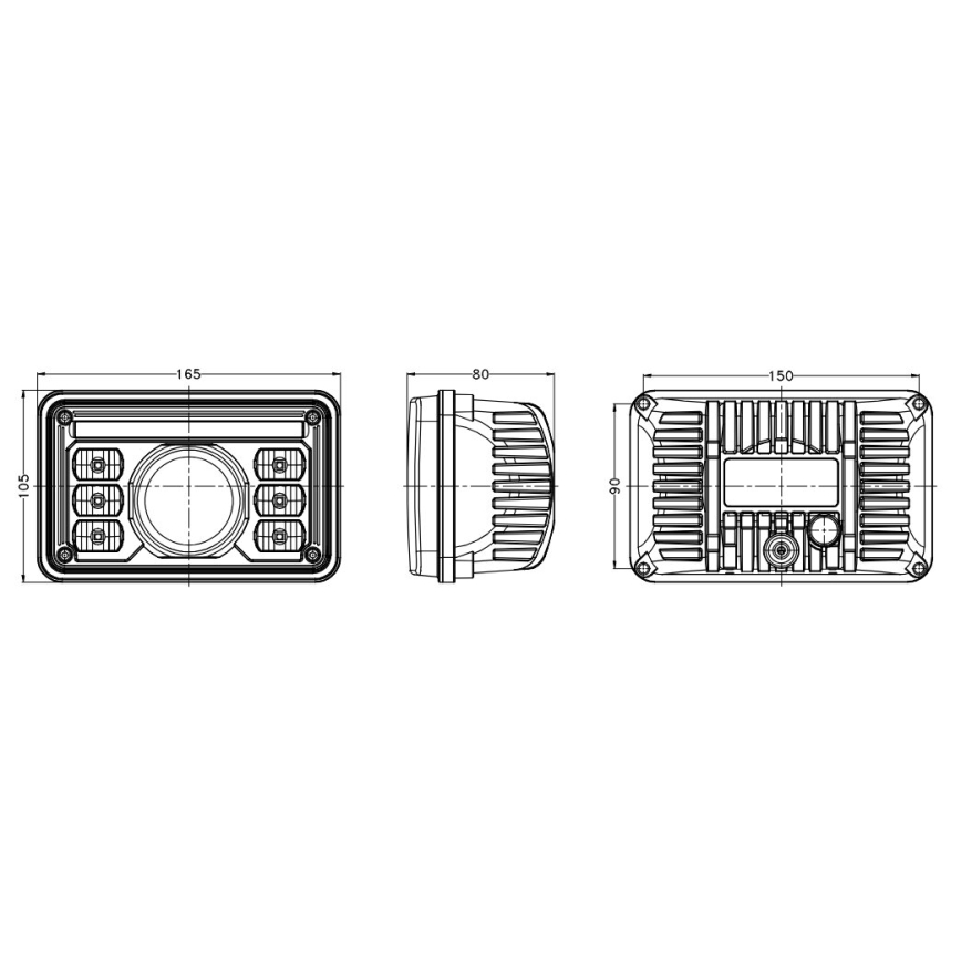 LED Przednie światło do ciągnika LED/69W/10-30V IP69 5700K prostokątny