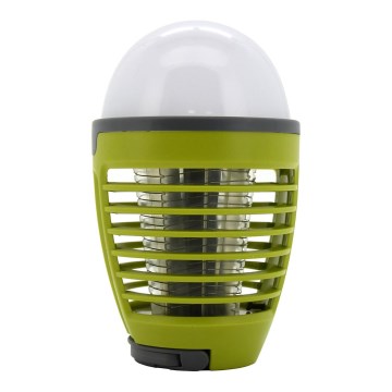 LED Przenośna akumulatorowa lampa z pułapką na owady LED/2W/3,7V 1800 mAh IPX4 zielona