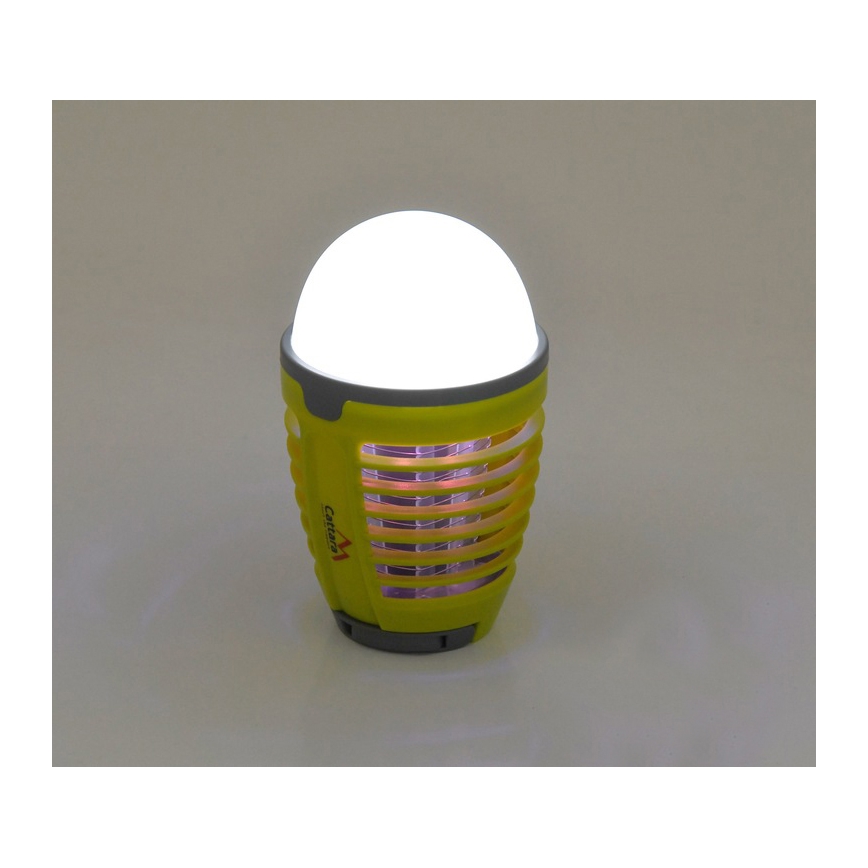 LED Przenośna ładowalna lampa z pułapką na owady LED/2W/3,7V 1800 mAh IPX4 zielona