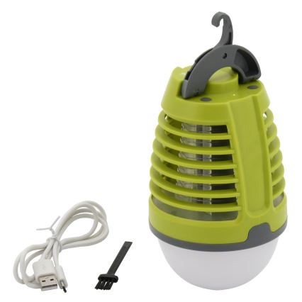 LED Przenośna ładowalna lampa z pułapką na owady LED/2W/3,7V 1800 mAh IPX4 zielona