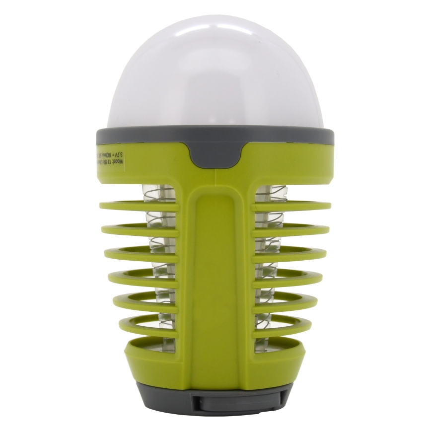 LED Przenośna ładowalna lampa z pułapką na owady LED/2W/3,7V 1800 mAh IPX4 zielona