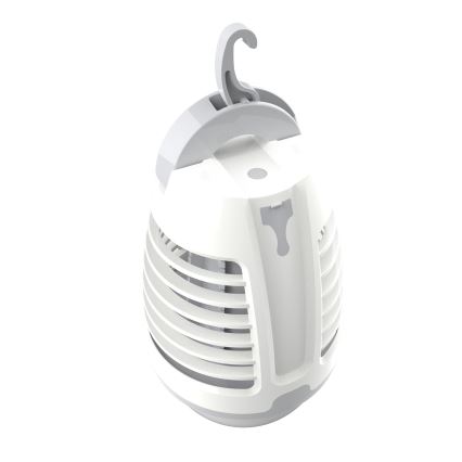 Przenośna lampka LED z łapaczem na owady LED/5W/1800 mAh IPX4 biała/szara