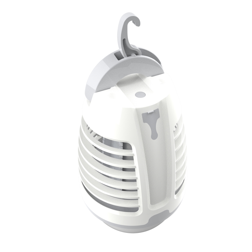 Przenośna lampka LED z łapaczem na owady LED/5W/1800 mAh IPX4 biała/szara