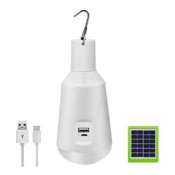 LED Przenośna lampa solarna 3w1 LED/7W/230V 3000K/4000K/6400K + ładowanie USB