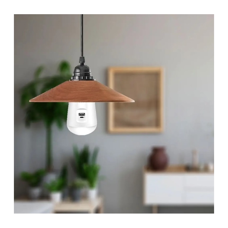 LED Przenośna lampa solarna 3w1 LED/7W/230V 3000K/4000K/6400K + ładowanie USB