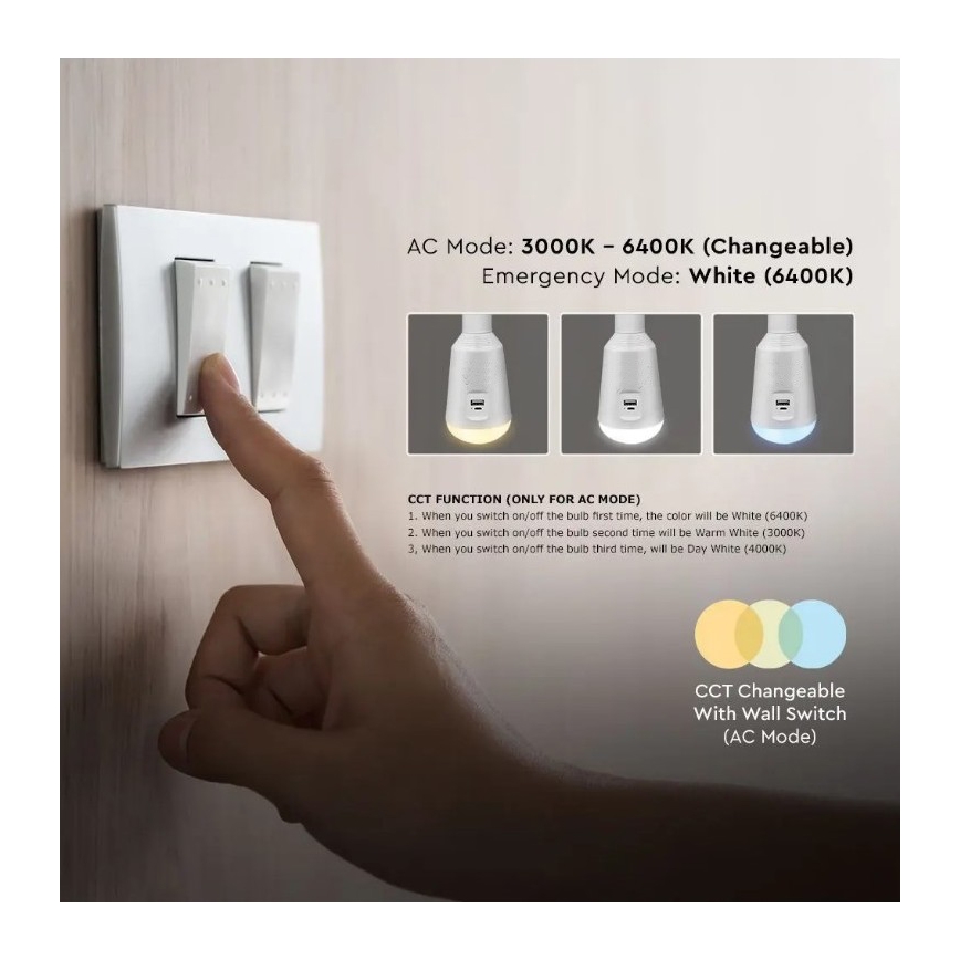 LED Przenośna lampa solarna 3w1 LED/7W/230V 3000K/4000K/6400K + ładowanie USB
